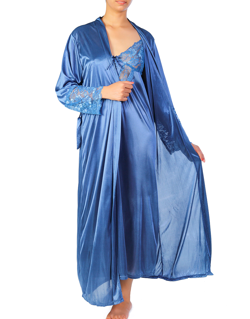 Losha 4 Piece Nighty Set - Steel Blue