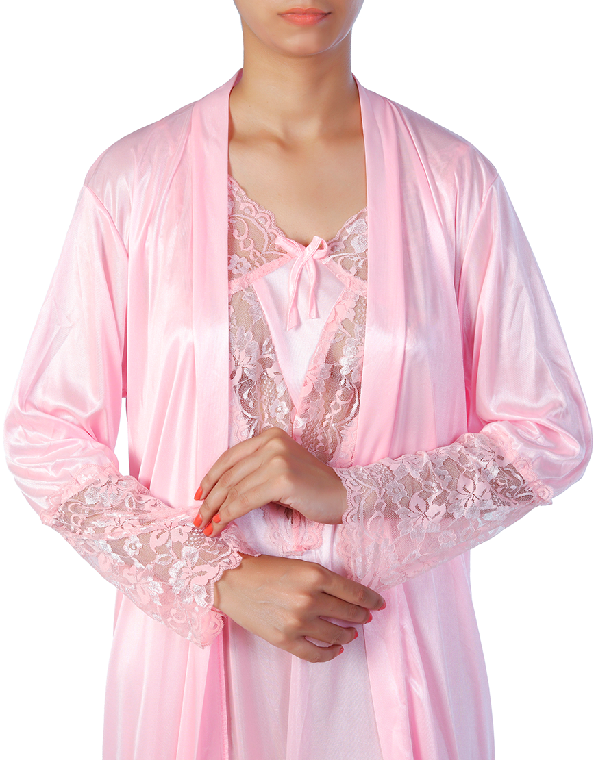 Losha 4 Piece Nighty Set - Baby Pink