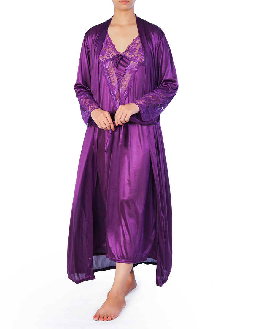 Losha 4 Piece Nighty Set - Purple