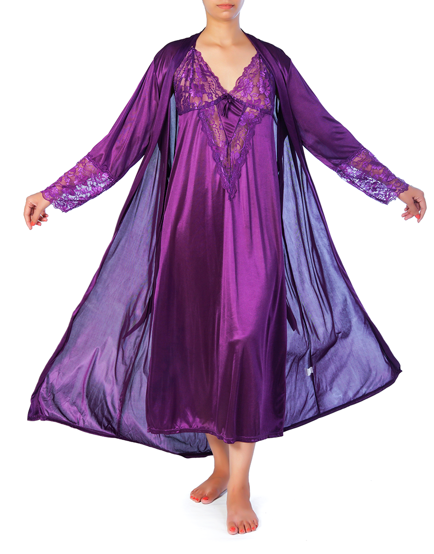 Losha 4 Piece Nighty Set - Purple