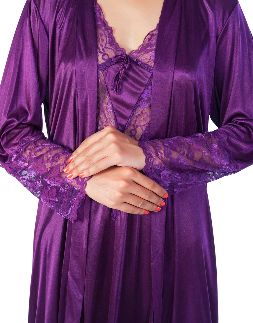 Losha 4 Piece Nighty Set - Purple