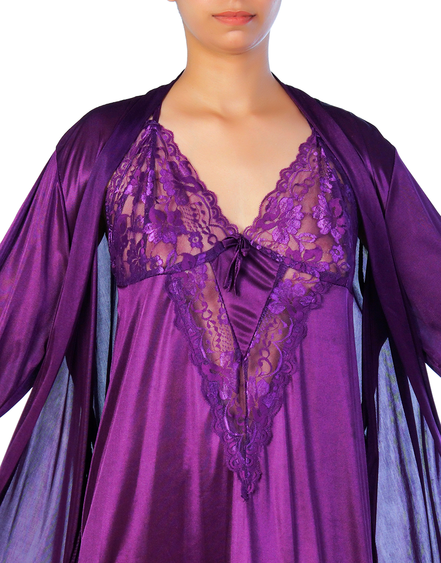 Losha 4 Piece Nighty Set - Purple