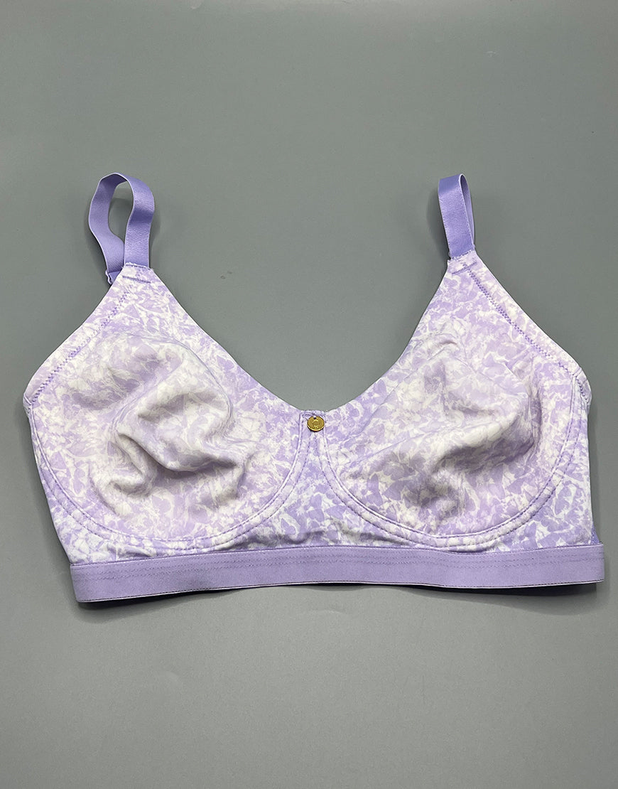 Losha True Curv Double Layered Non Wired Full Coverage Super Support Bra -Purple Print