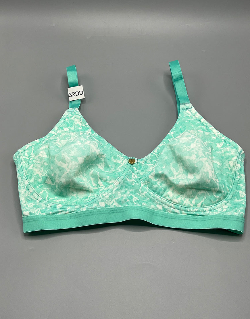 Losha True Curv Double Layered Non Wired Full Coverage Super Support Bra - Green Print