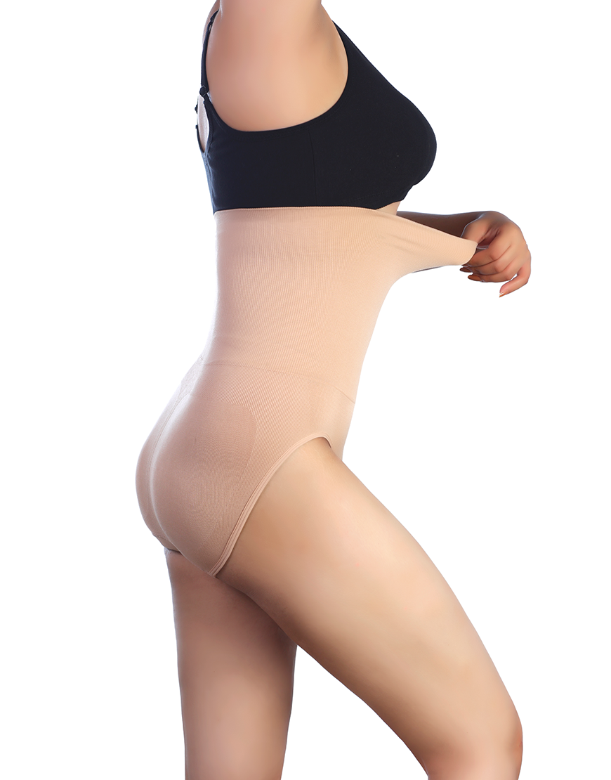 SEAMLESS HIGH-WAISTED SHAPING BRIEF-SKIN