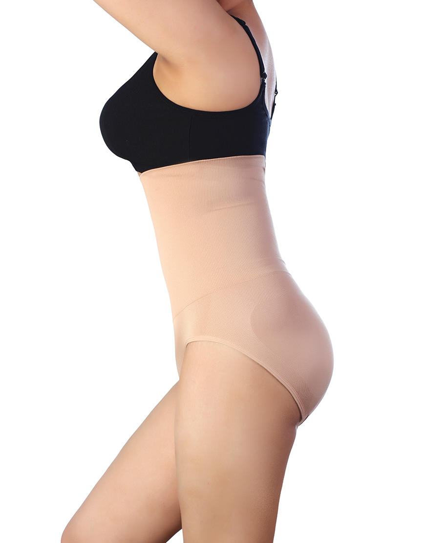 SEAMLESS HIGH-WAISTED SHAPING BRIEF-SKIN