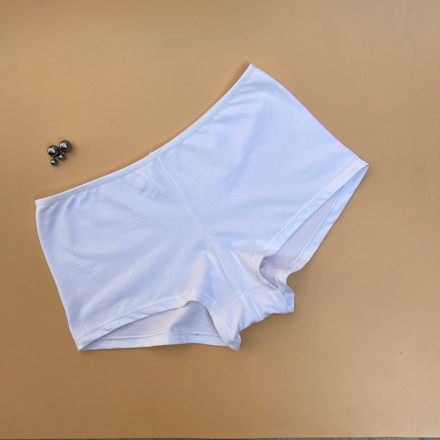 SUPER SOFT COTTON  BOY SHORTS BRIEF-WHITE