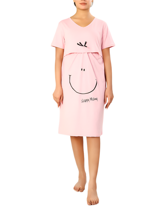 Losha Made For Moms feeding night shirt-PINK