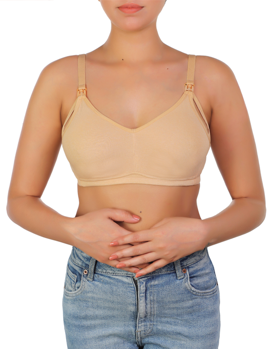 DOUBLE LAYERED WIRE-FREE NURSING BRA-SKIN