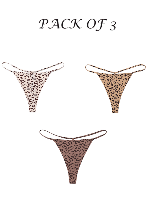 Losha Pack of 3 Seamless Comfort G-String Panties