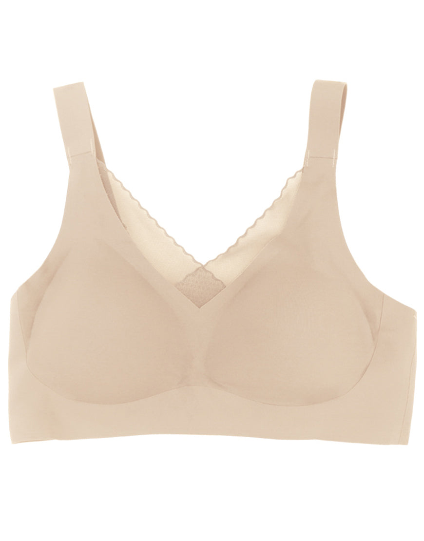 LASER CUT SUPER SOFT BRA WITH WIDE STRAPS -SKIN