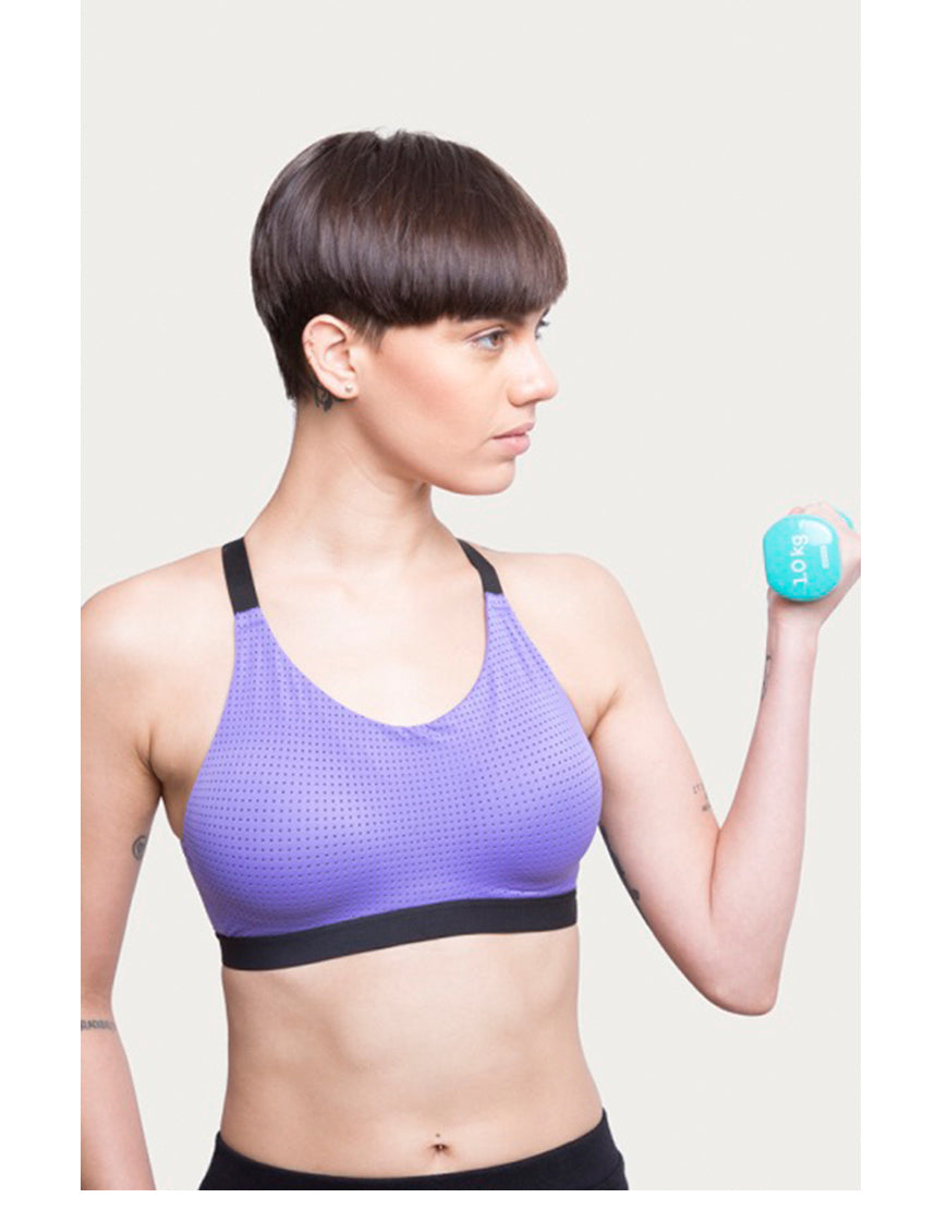 Medium Impact Slip On Sports Bra - Purple