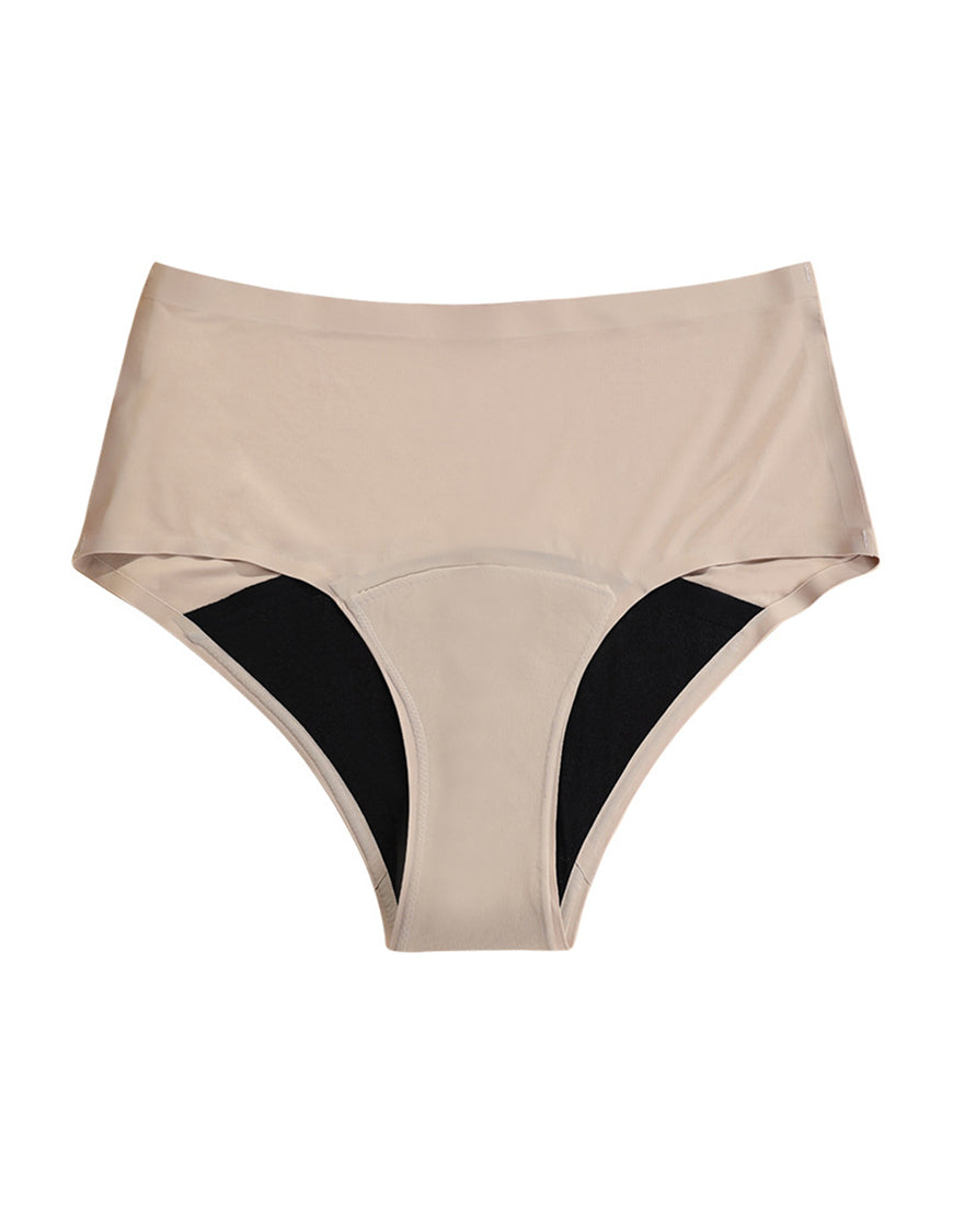 Losha High Waist laser Cut 4 layered Period Panty -Beige