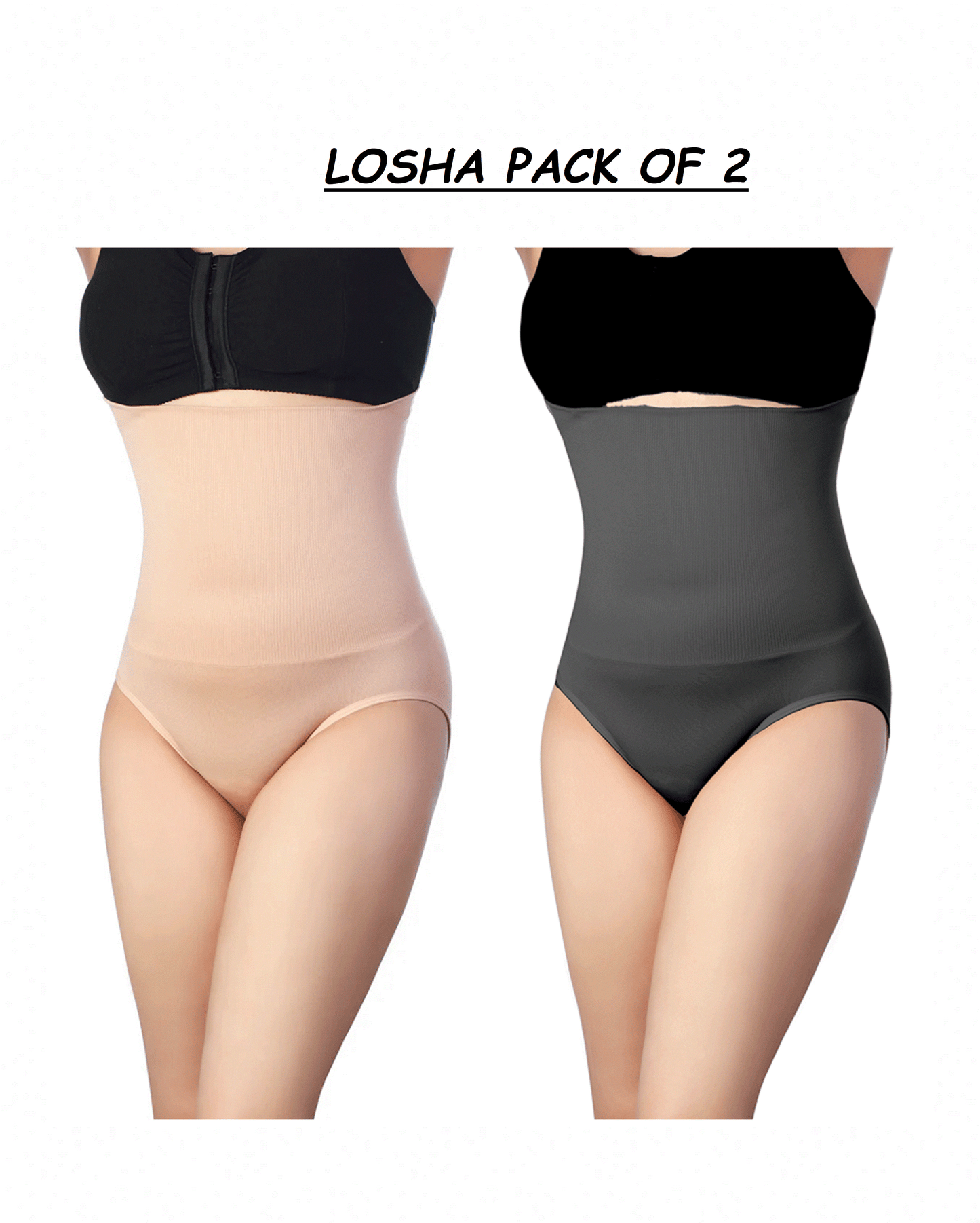 PACK OF 2  SEAMLESS HIGH-WAISTED SHAPING BRIEF